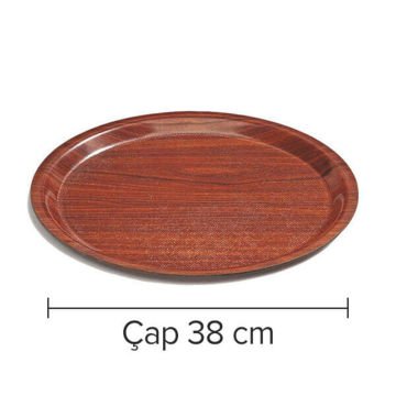Triaform Lamine Yuvarlak Kaymaz Tepsi, 38 Cm