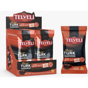 Telveli Hazır Türk Kahvesi Sade 7 gr(18 Ad)